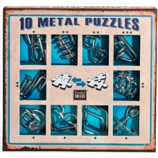 10 Metall Puzzles blue Eureka | 10 головоломок голубой набор