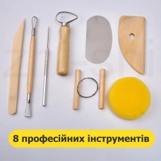 Набор инструментов для создания скульптур - 8 штук - Профессиональные гончарные инструменты
