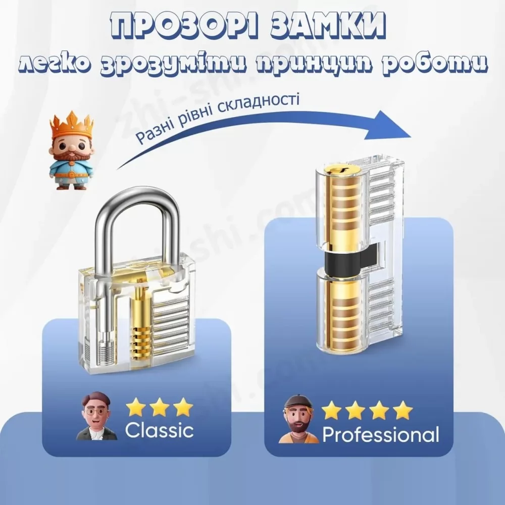 Тренировочные замки для слесаря ​​с отмычками (2 замка + 17 отмычек)